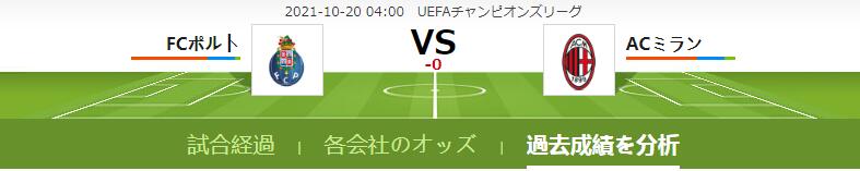 Fcポルト Vs Acミラン 予想 対戦成績 最新情報21 10