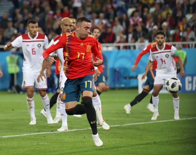 Iago Aspas lors d'Espagne-Maroc / Coupe du monde 2018