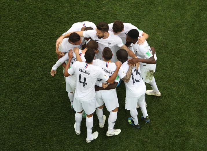 L'équipe de France face à l'Uruguay