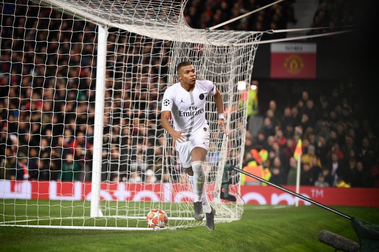 Kylian Mbappé lors de Manchester United - PSG / Ligue des champions