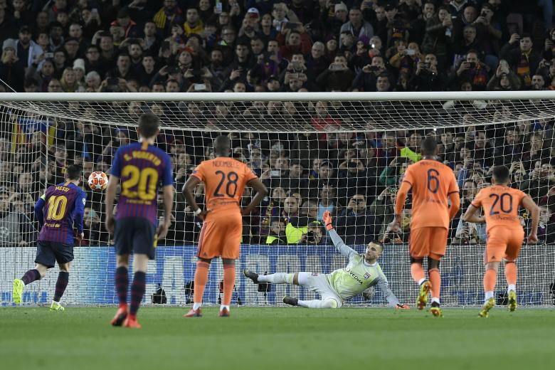 Lionel Messi lors de FC Barcelone-OL / Ligue des champions