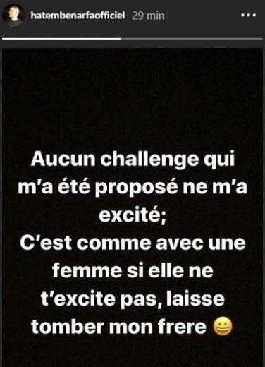 Le message de Hatem Ben Arfa sur Instagram.