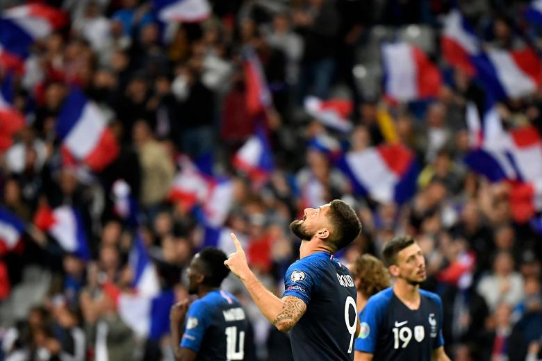 Olivier Giroud lors de France-Albanie / Qualifications Euro 2020