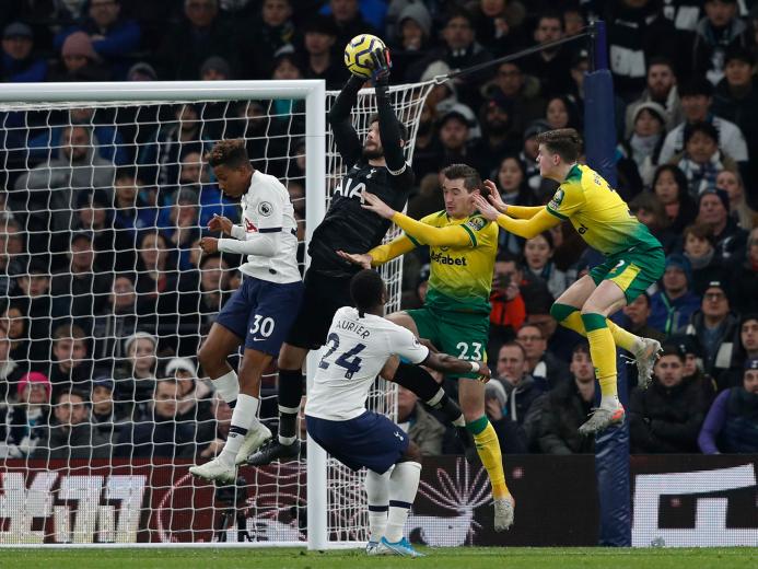 Hugo Lloris lors de Tottenham-Norwich / Premier League