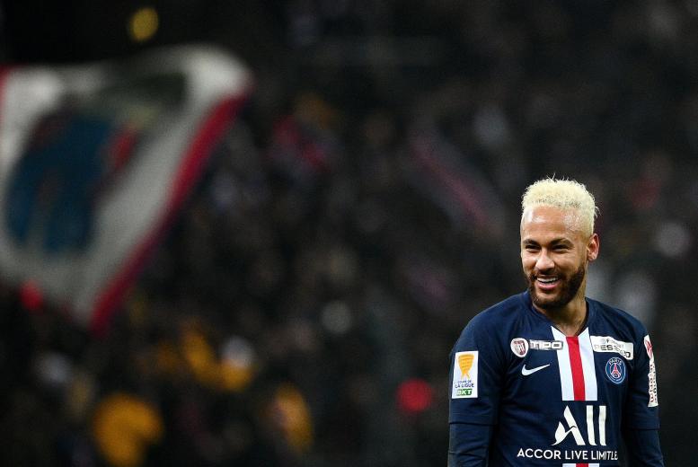 Neymar lors de Reims-PSG en demi-finale de la Coupe de la Ligue