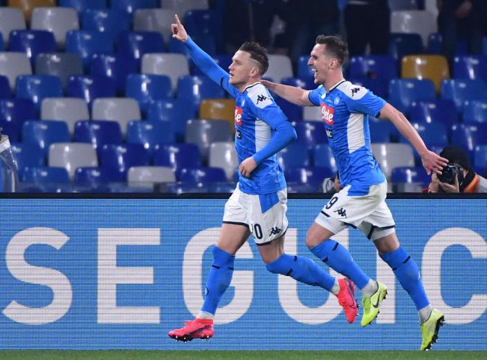 Piotr Zielinski (Naples) buteur contre la Juventus en Serie A le 26 janvier 2020