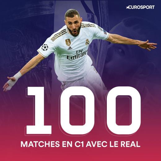 Karim Benzema, 100 matches de Ligue des champions au compteur avec le Real Madrid.