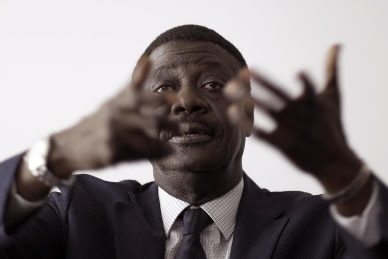 Pape Diouf, l'ancien président de l'OM, en novembre 2014.