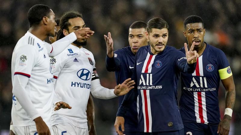 Mbappé et Icardi face à Marcelo lors de PSG-Lyon, 2020