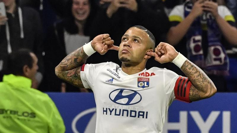 Memphis Depay célèbre l'ouverture du score face à Metz - 26/10/2019