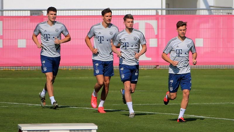 Les joueurs du Bayern lors d'un entraînement début avril.