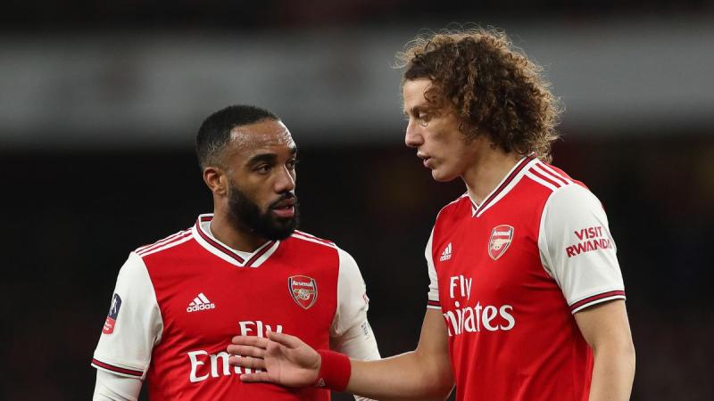 Alexandre Lacazette and David Luiz, Arsenal