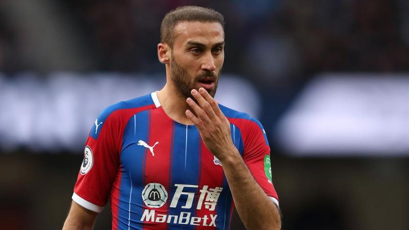 Cenk Tosun of Crystal Palace during the Premier League match between Manchester City and Crystal Palace at Etihad Stadium on January 18, 2020 in Manchester, United Kingdom. (Photo by James Williamson - AMA/Getty Images)
